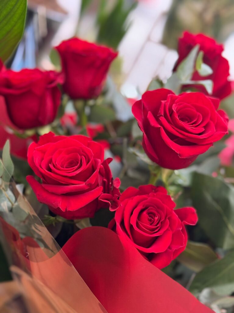 Romantic, red rose bouquets arranged by a local florist in Tewkesbury