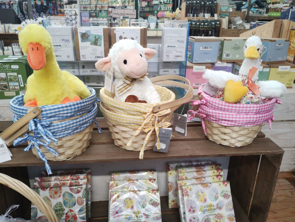 Seasonal and Easter baskets for sale at Tewkesbury Garden Centre
