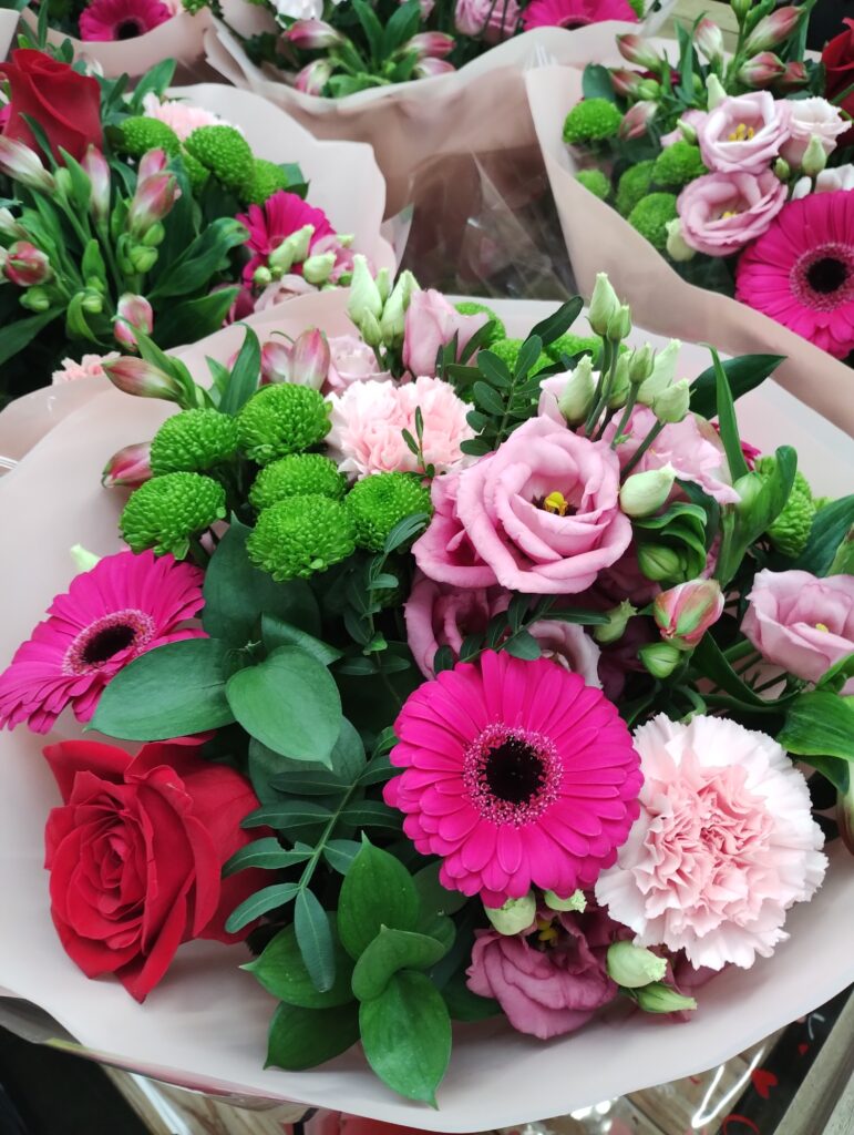 Mixed Summer bouquet of flowers, arranged by a florist in Tewkesbury